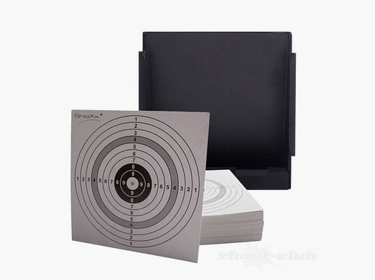 shoot-club GmbH schietdoos kogelvanger 14x14 zwart + 100 doelwitten