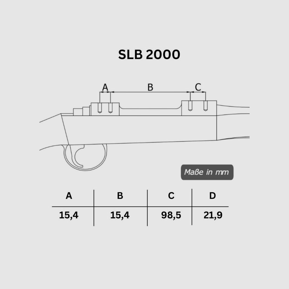 Rifle Doc Picatinny Weaver STAHL Schiene für SLB 2000