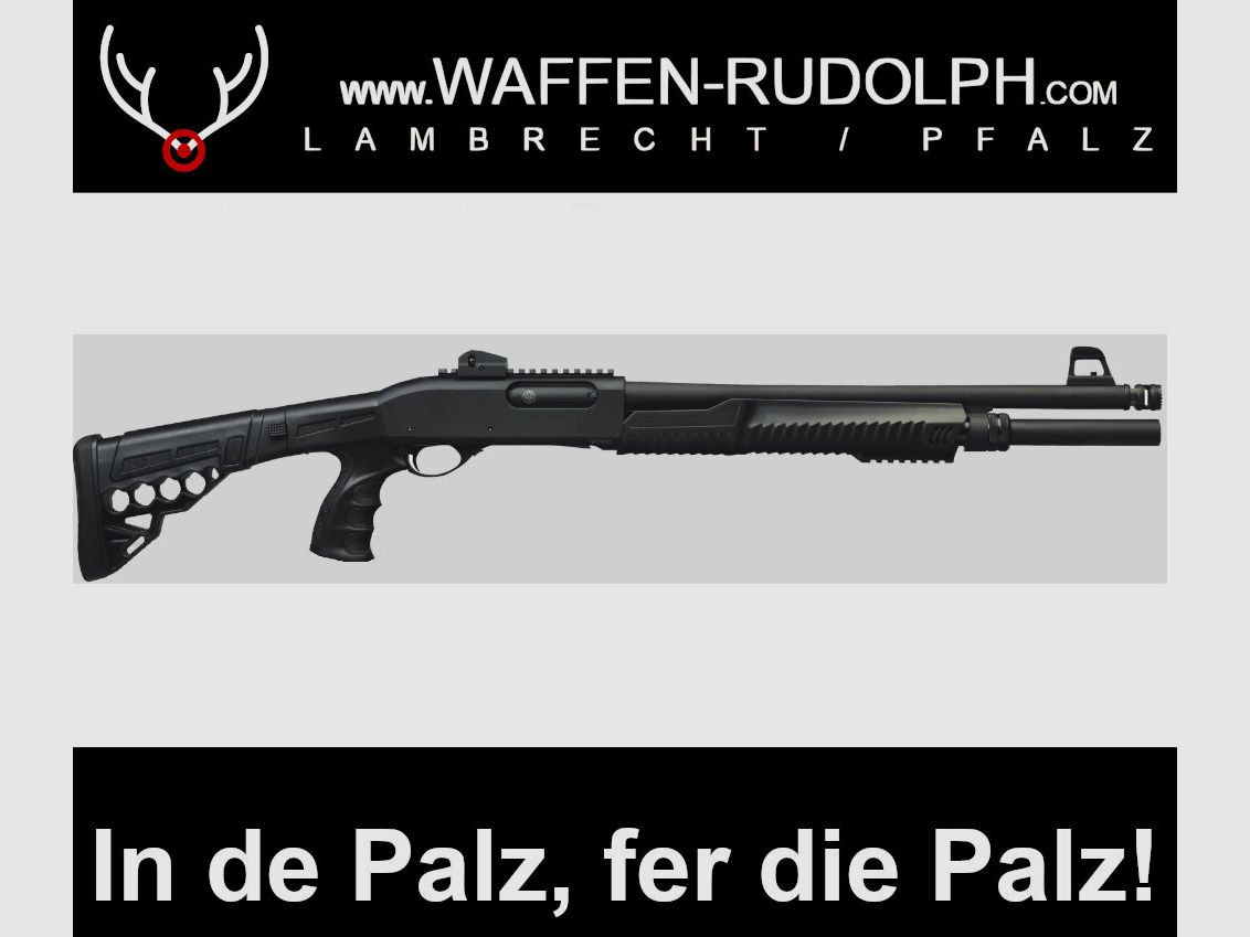 Huglu Victor Tactical front stock repeating shotgun caliber 12/76 *EWB required ABSOLUTE BARGAIN at WAFFEN RUDOLPH, top shotgun for little money