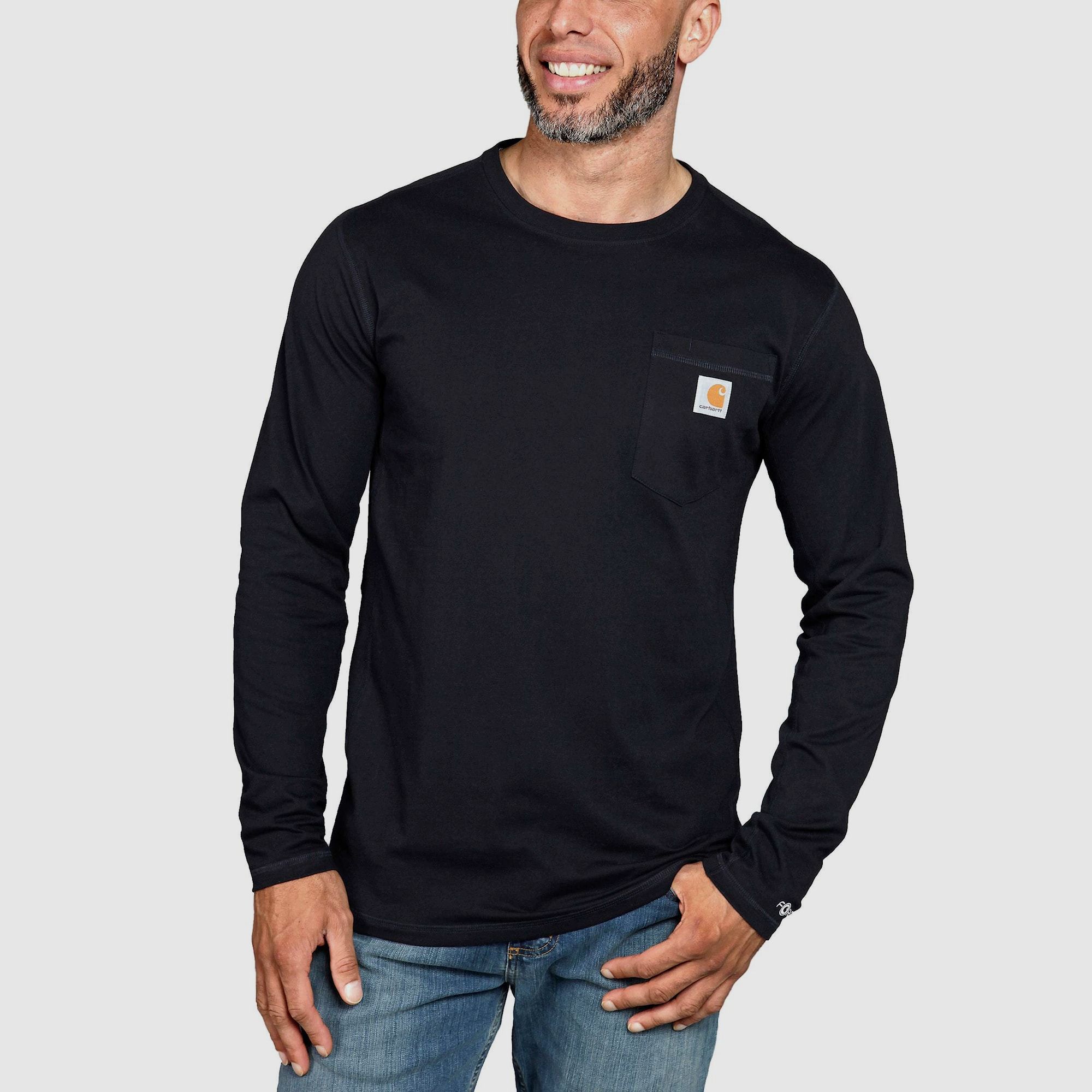Carhartt Force Pocket Long Sleeve T-Shirt Men Black XL