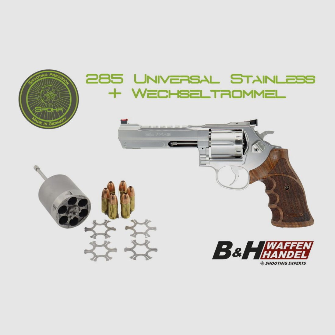 SPOHR 285 Universal + interchangeable drum 9mm Luger made in Germany