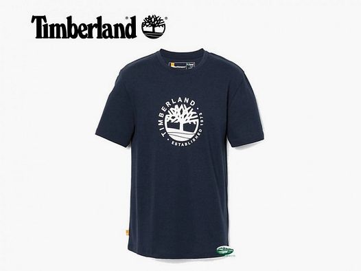 TIMBERLAND T-Shirt blau mit Refibra-Logo