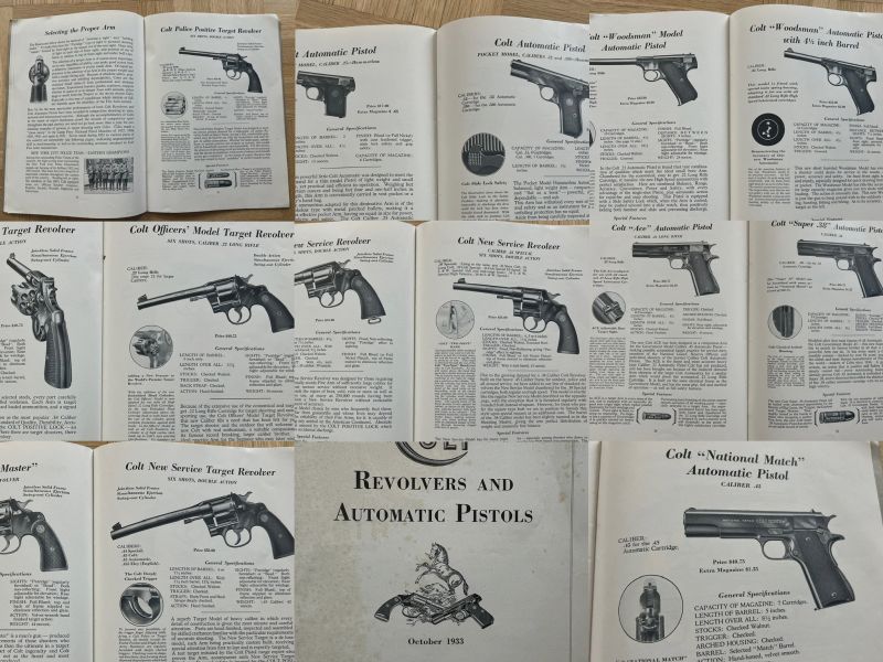 Colt Firearms Katalog von 1933 - Original für den Colt Sammler