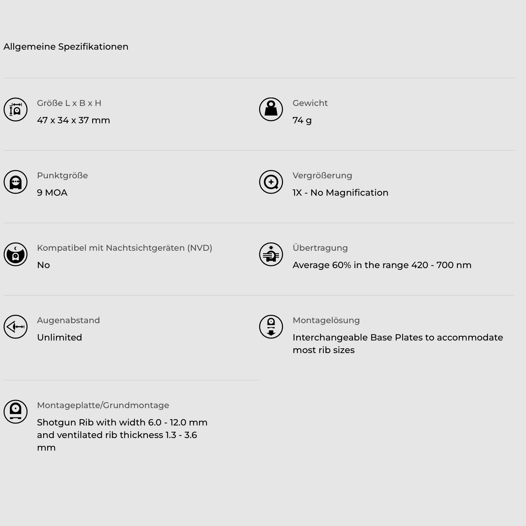 Aimpoint 200907 Acro S-2™ 9 MOA Rotpunktvisier mit integrierter Montage für Schrotflintenschiene