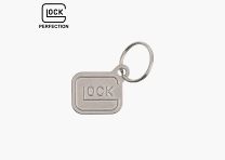 Glock Schlüsselanhänger „Logo“ – Metall vernickelt – Silber – ca. 2,8 × 2,4 cm
