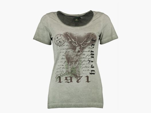 OS TRACHTEN Damen T-Shirt Halbarm Rundhals mit Hirschdruck