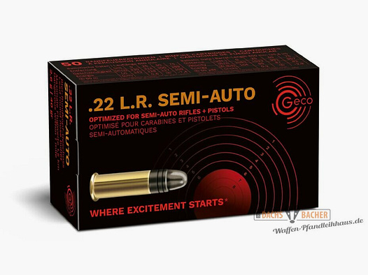 GECO .22lfB Semi Auto Lead Round Nose 2.6 grams 40 grain 50 shots