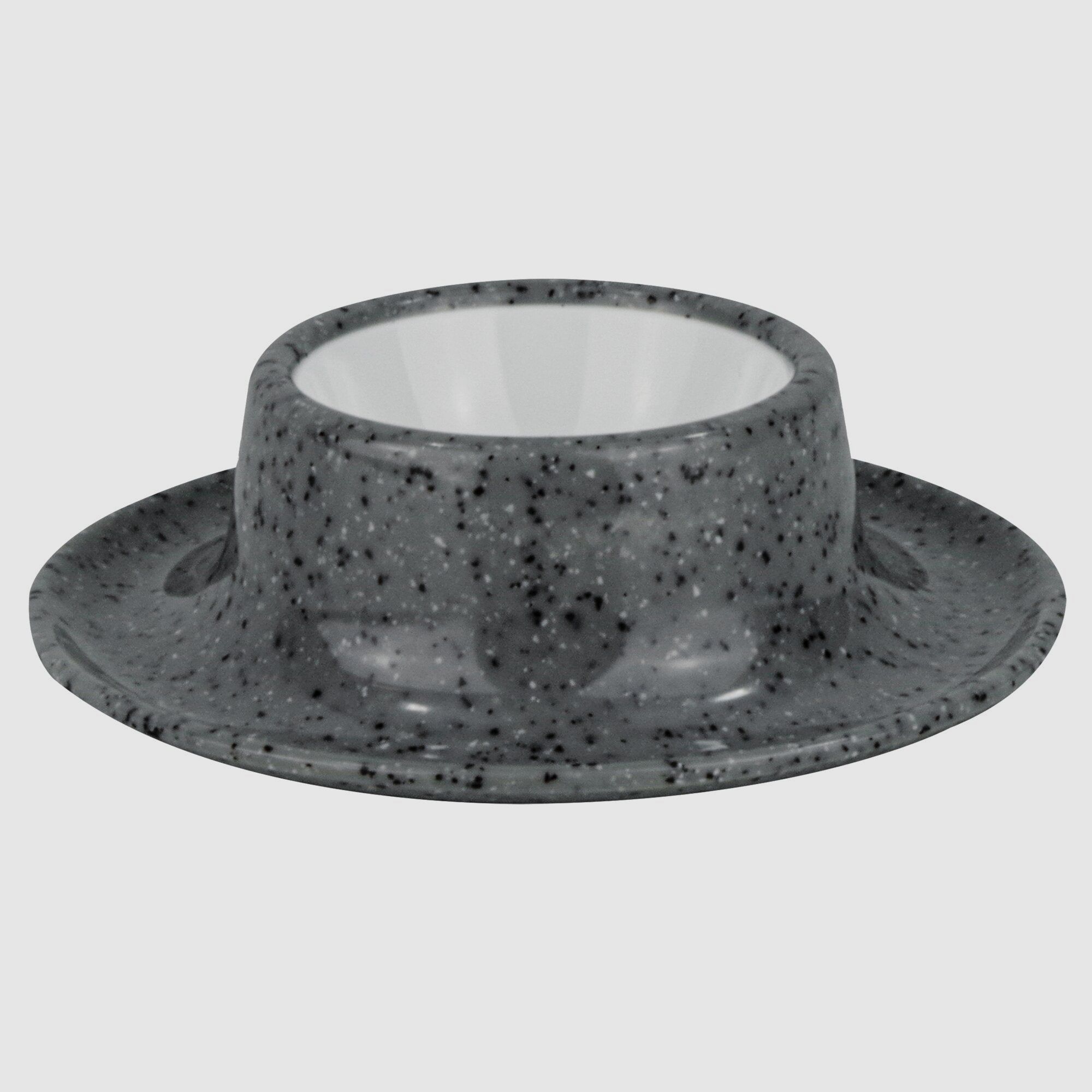 Egg Cup Solid Line, granite gray, set of 4, image 3 of 12