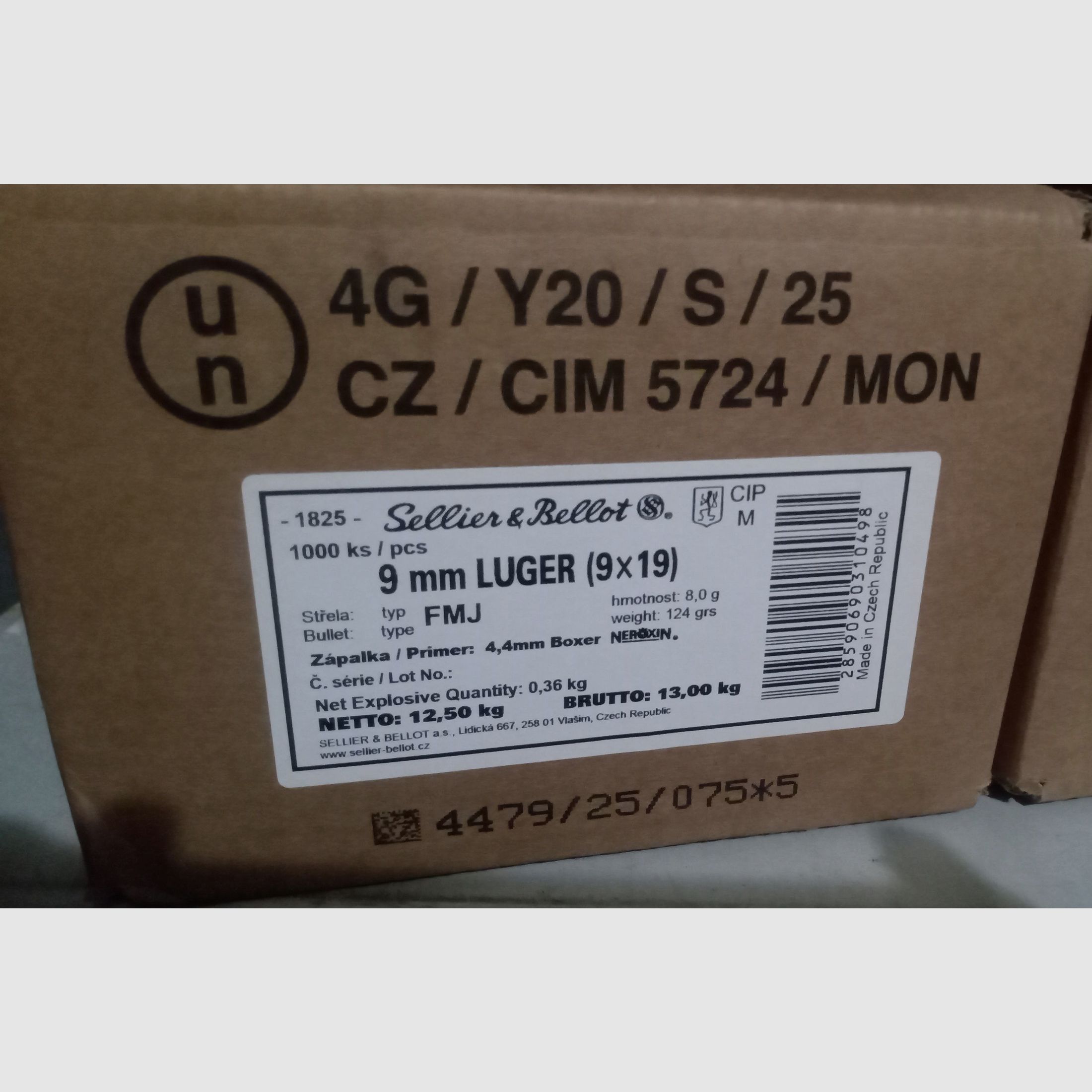 Sellier & Bellot 9mm Luger S&B FMJ 8,0g 124grs ^^^^^^^^^^^^^^^^
