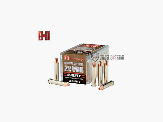 50 cartridges HORNADY Critical Defense 22 Wmr 45 Gr Ftx