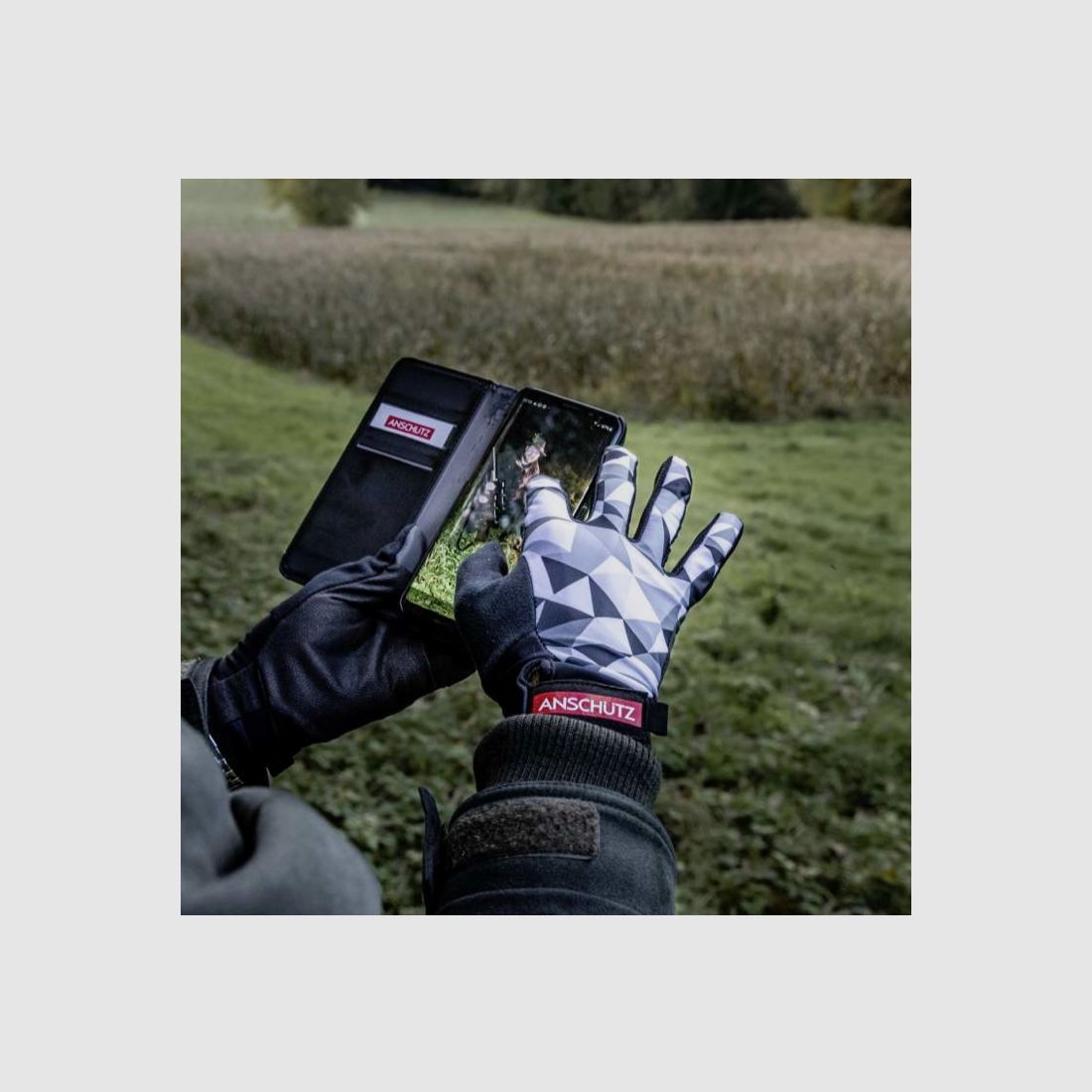 Rękawice Anschütz 015503XL w kamuflażu szarym rozmiar XL