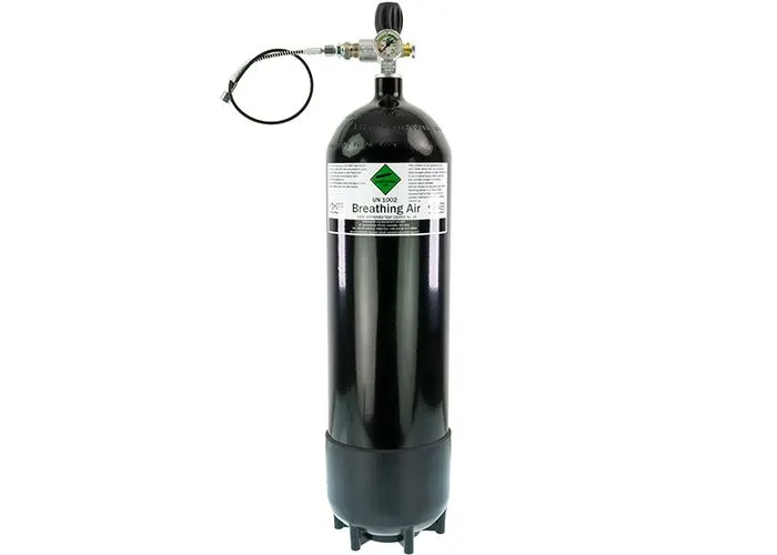 Bouteille d’air comprimé de 7 litres 300 bar avec manomètre MDE et tuyau