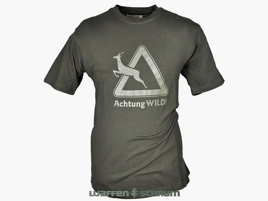 Hubertus T-Shirt Verkehrsschild oliv