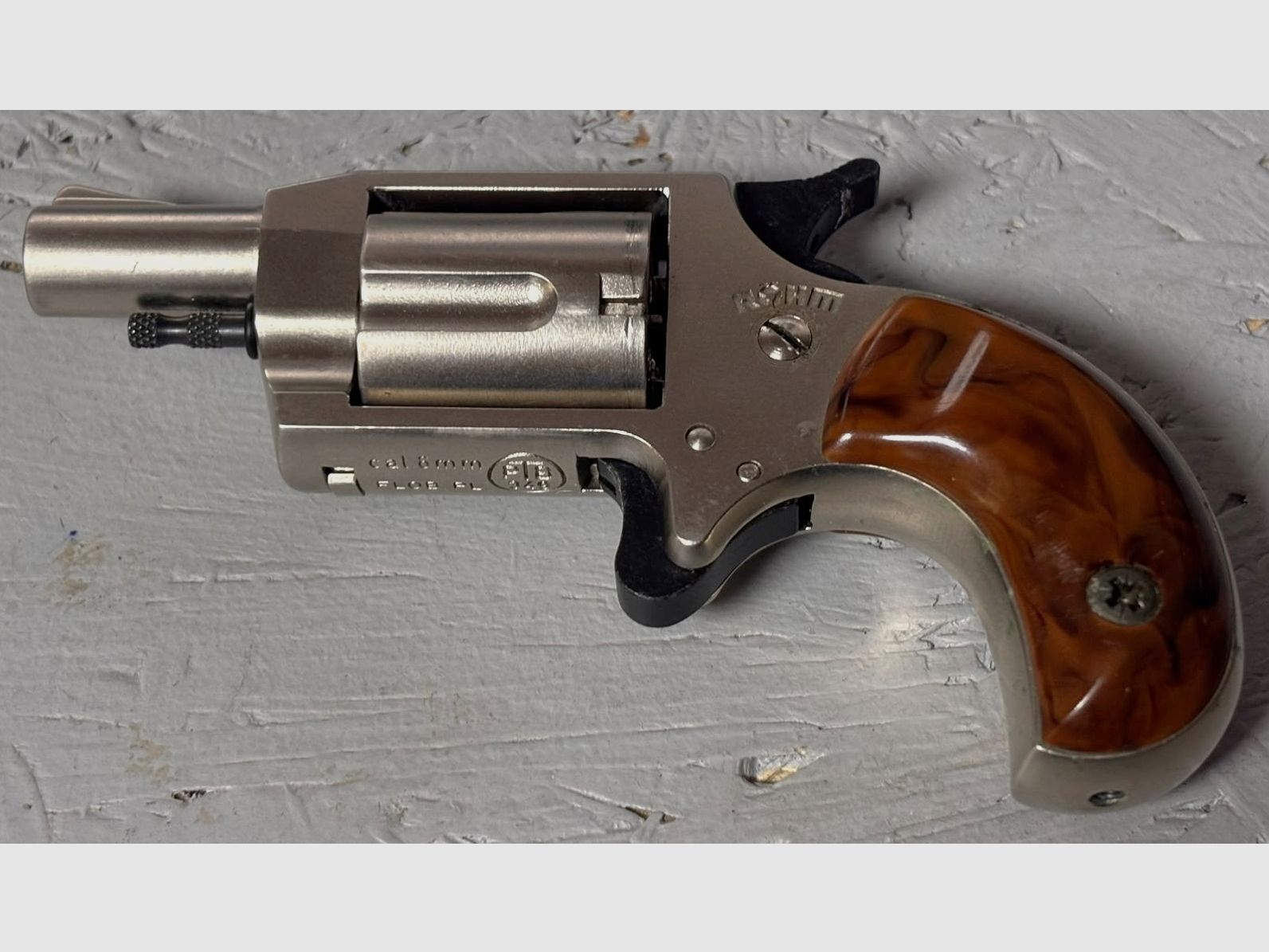 Röhm Littel Joe in 6 mm Knall Original Karton und Dokumentation + Ledertasche für Gürtel