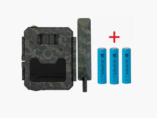 ICU CLOM Cam 6 Funk Wildkamera 4G LTE im Bundle mit Akkus 18650