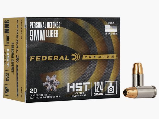 Federal Premium Personal Defense HST 9mm Luger 124GR JHP 20 nabojów