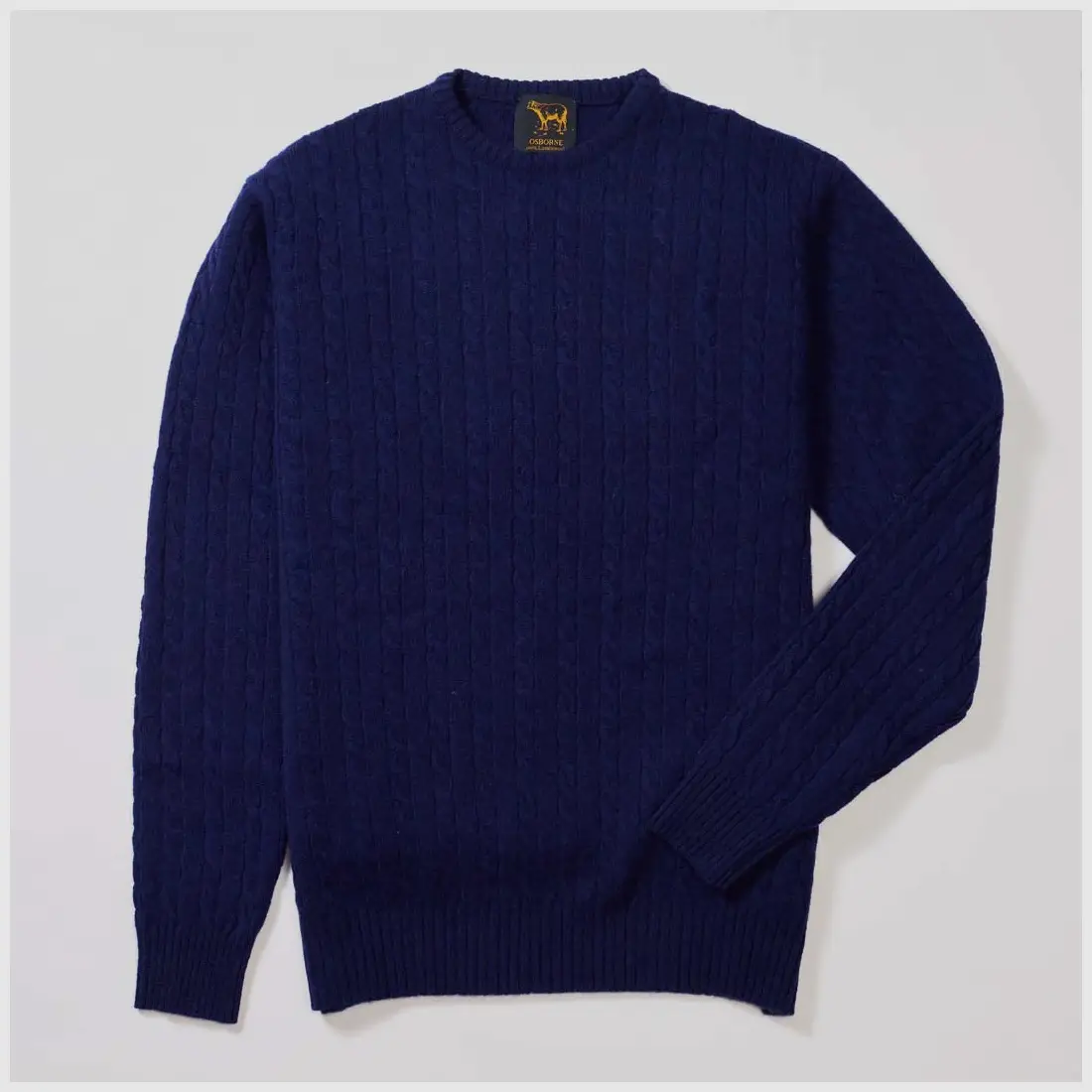 Osborne Knitwear, Herren-Kabelpullover aus Lammwolle, Regatta, Bild 2 von 5