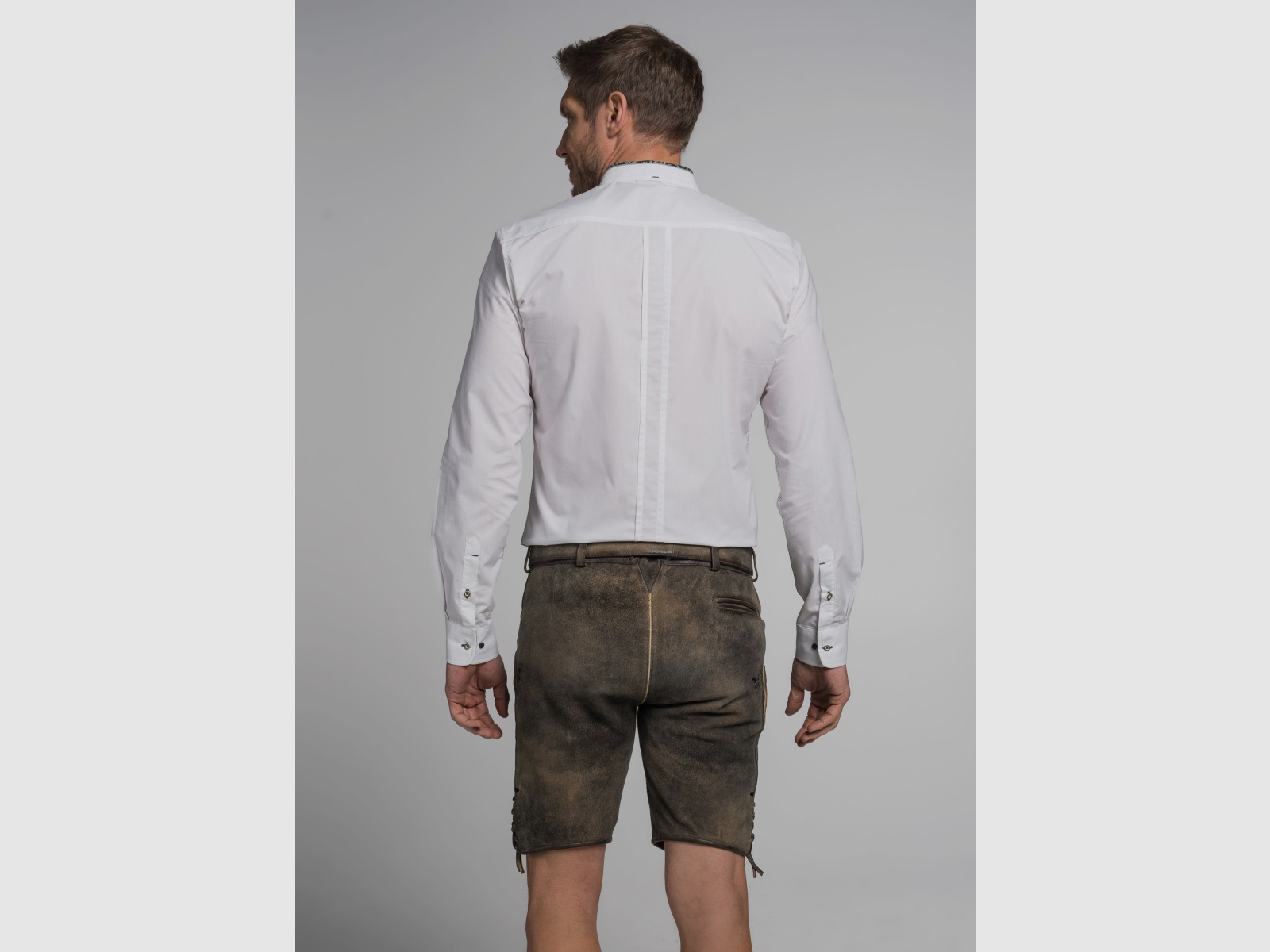 SPIETH & WENSKY Silas Stehkragen Hemd Slim Fit