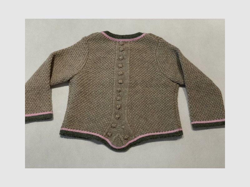 Kinder Strickjacke Merinowolle in Beige, Bild 2 von 2