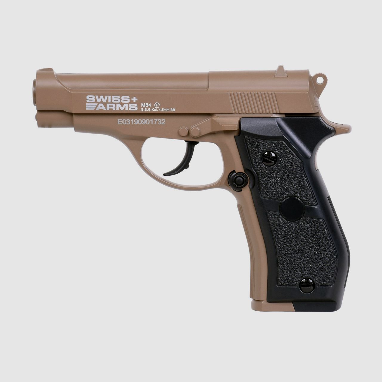 CO2 Pistole Swiss Arms P84 Non Blowback tan Kaliber 4,5 mm BB (P18)