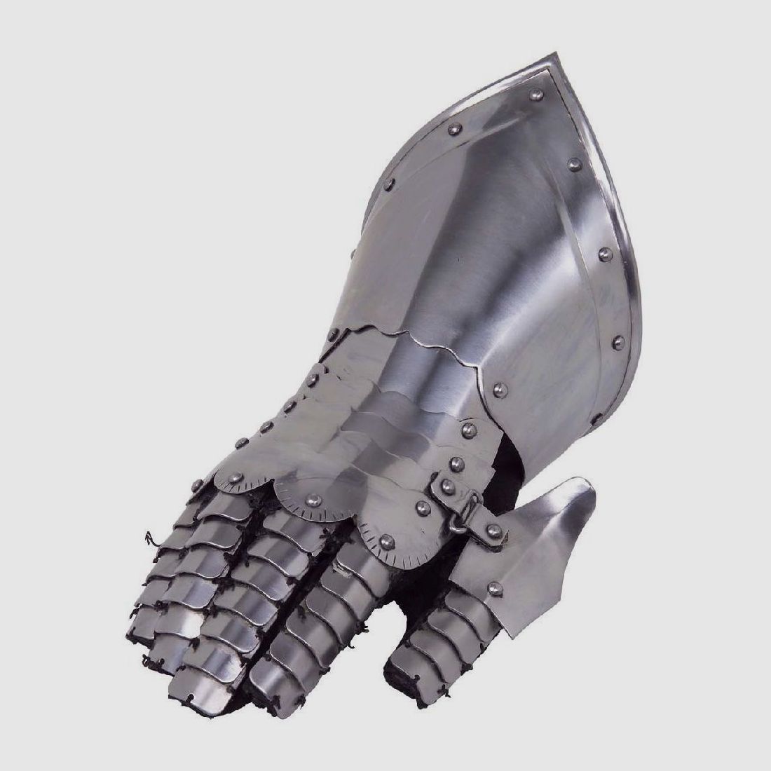 Plattenhandschuh rechts mit Leder-Innehandschuh