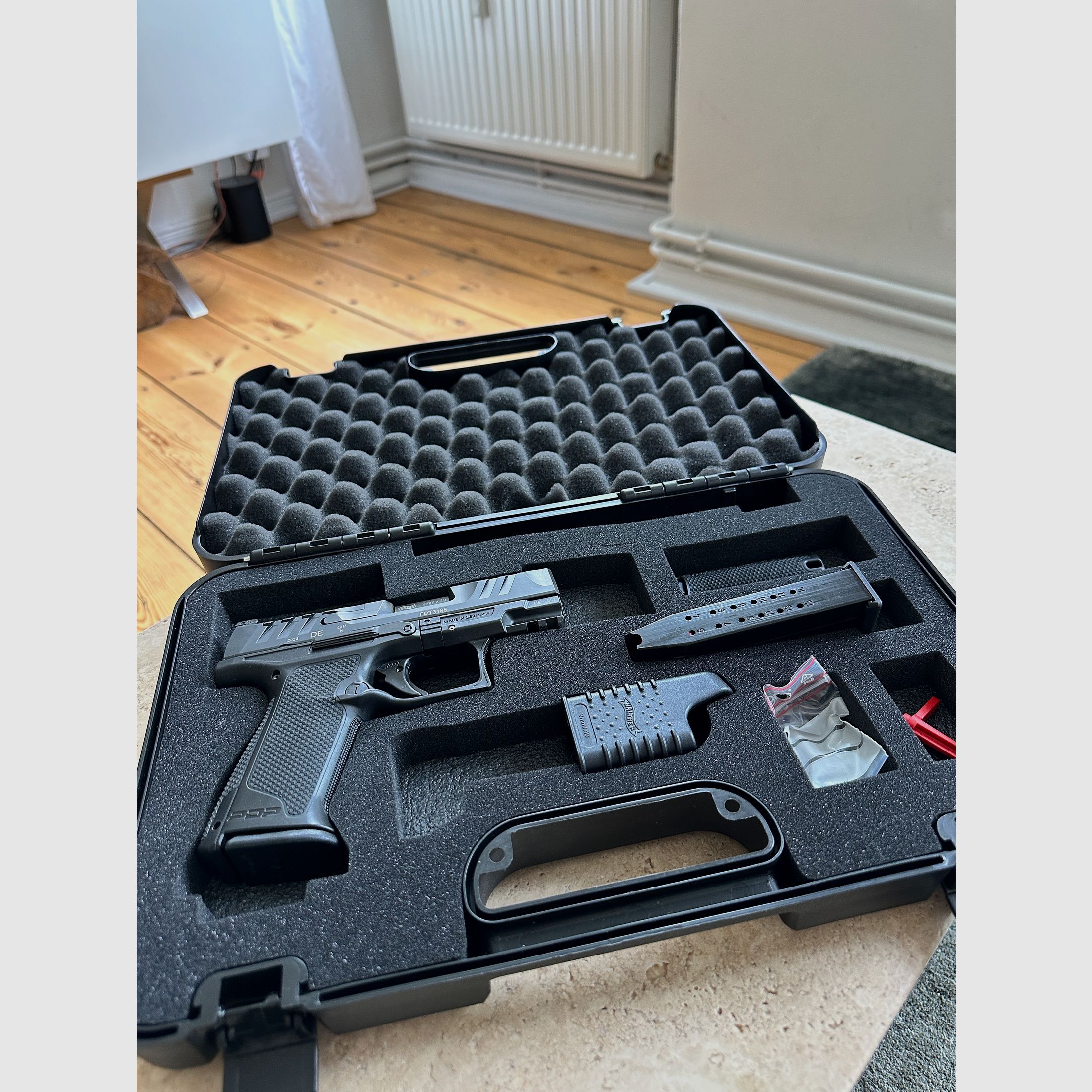 WALTHER PDP F-SERIES 3,5" AVEC CEINTURE TERRA B, HOLSTER BLACK TRIDENT ET SAC HELIKON TEX