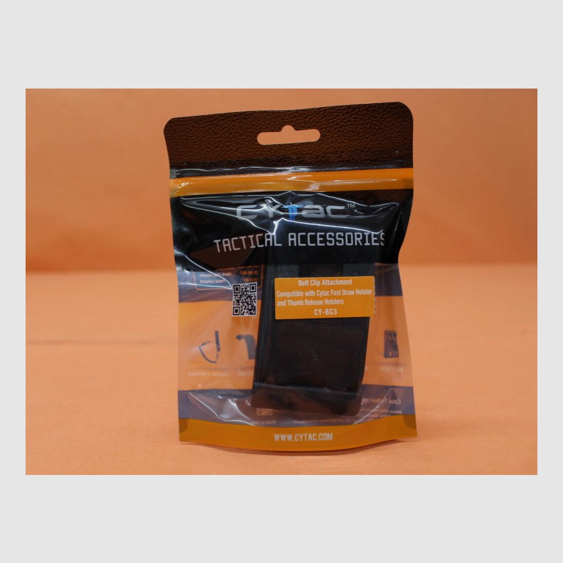 Clip de ceinture CYTAC / Adaptateur de ceinture (CY-BC3) en polymère noir pour une largeur de ceinture de 40-60 mm