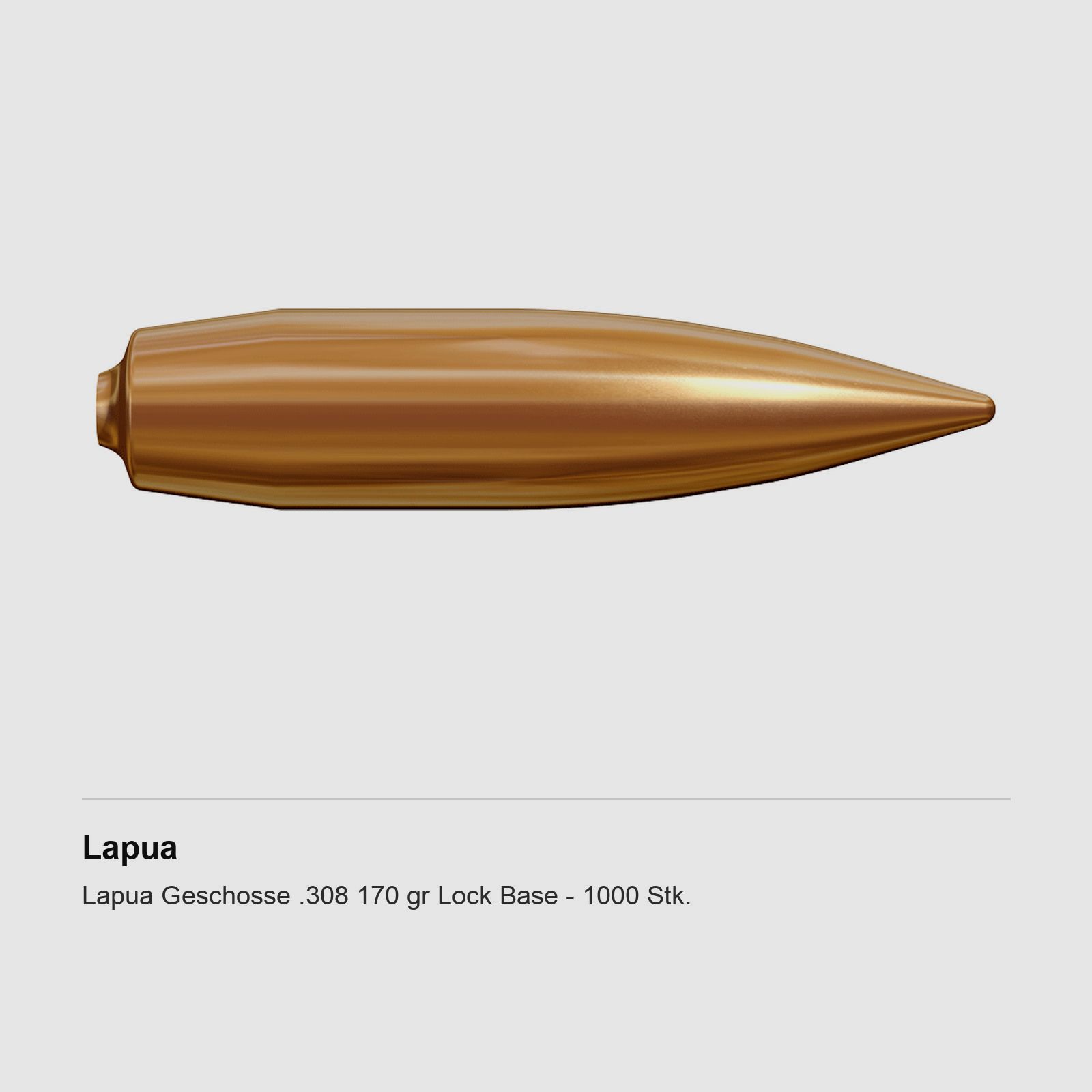 Lapua Geschosse .308 170 gr Lock Base – 1000 Stk.