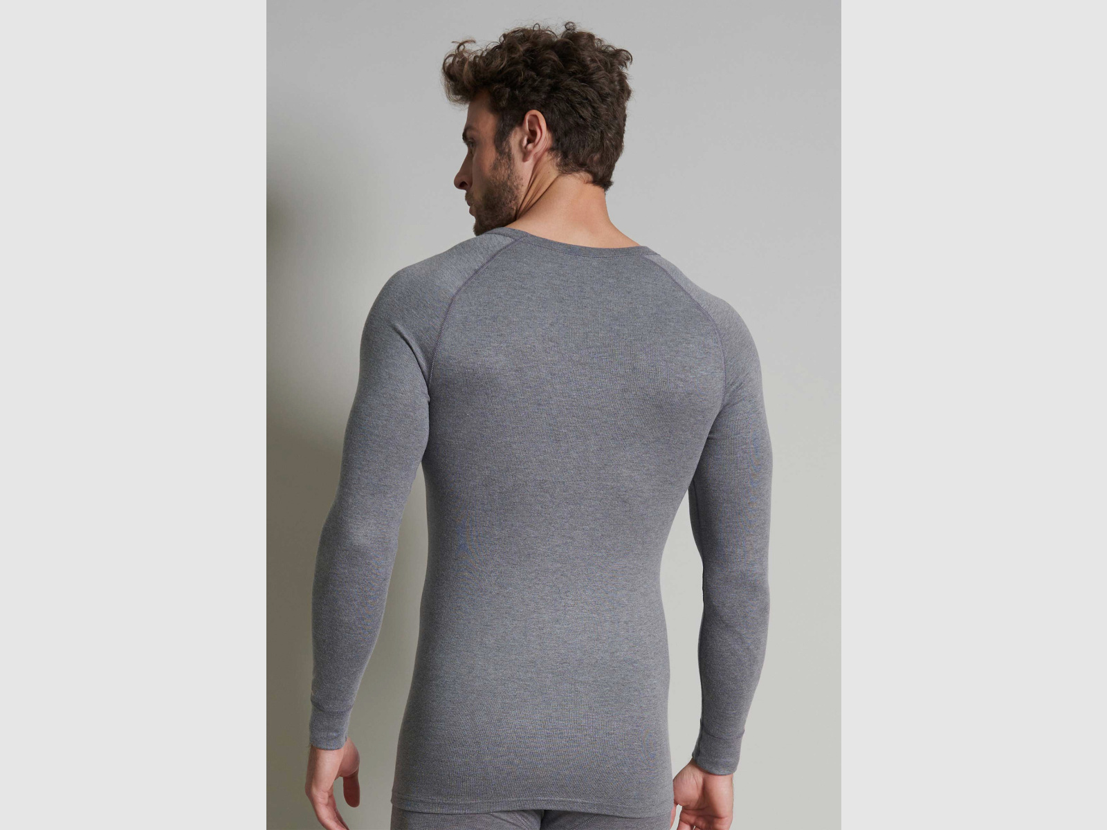 CECEBA Thermo Sport 1/1 Arm Shirt Grau Dunkel Melange