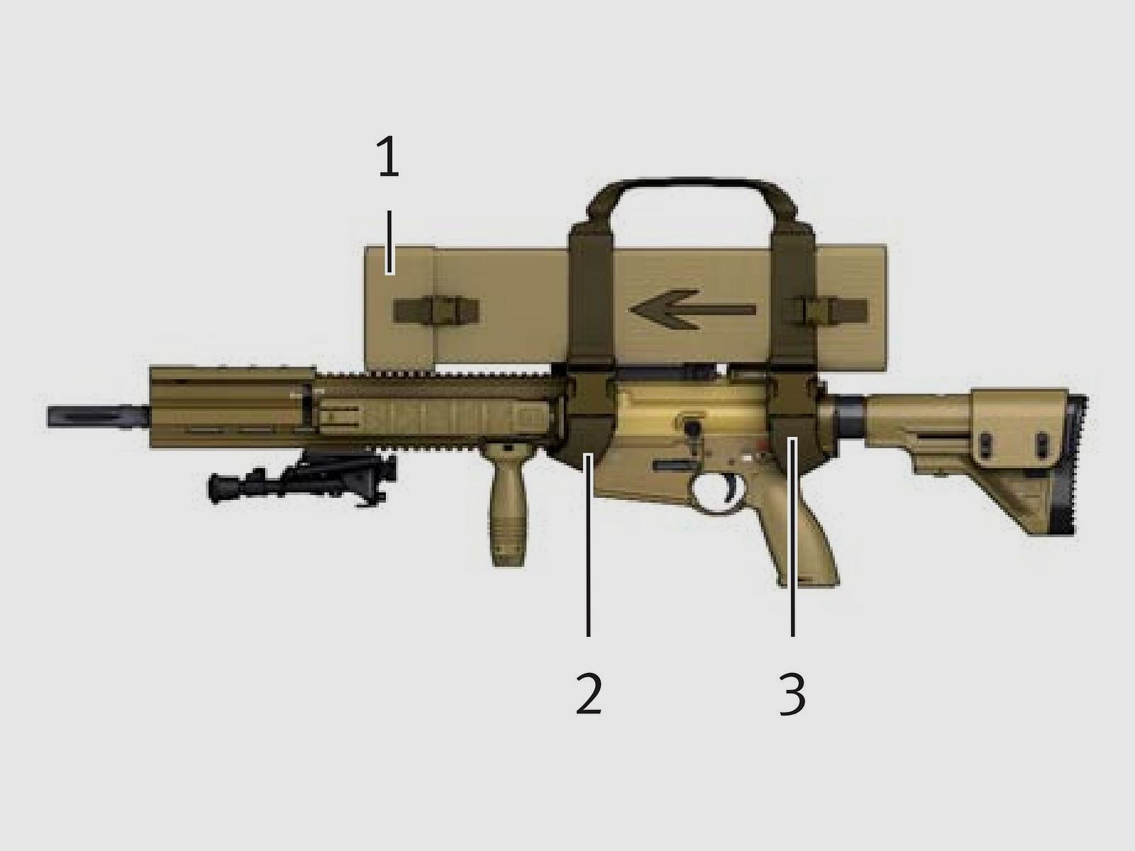 HK Sac de transport pour ZF G28Z - NEUF - G29 Mr308 Mr223 Schmidt&Bender PMII Steiner Kahles Ar10 Ar15 Heckler & Koch