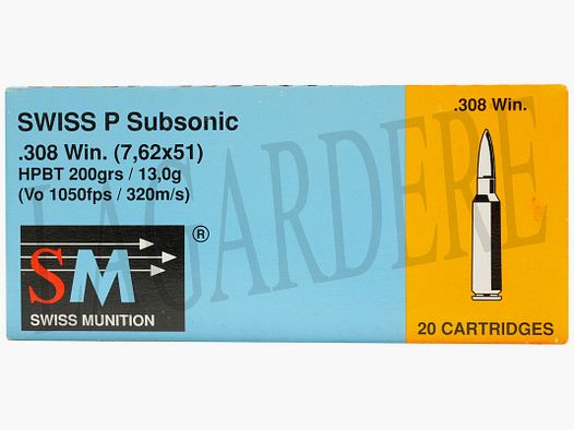 RUAG-SWISSP DEFENCE SUBSONIC HPBT 200 GRS (Patrone mit Geschoss)