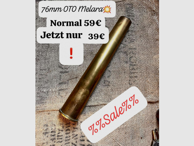 76mm OTO Melara Kartusche Hülse Inert Flak Munition Granate Panzer