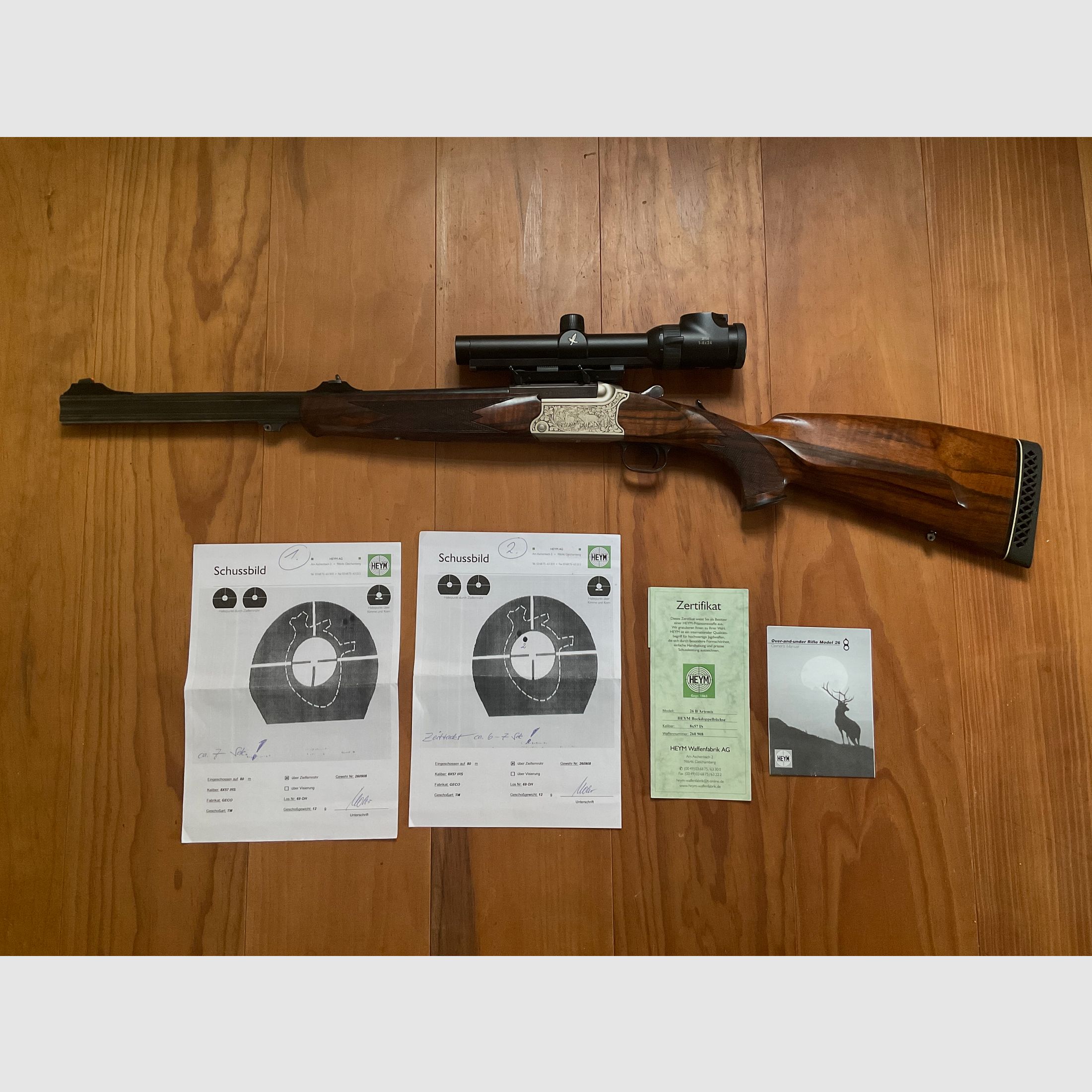 Heym 26 B Artemis 8x57 IRS Swarovski Z6i 1-6x24 double rifle