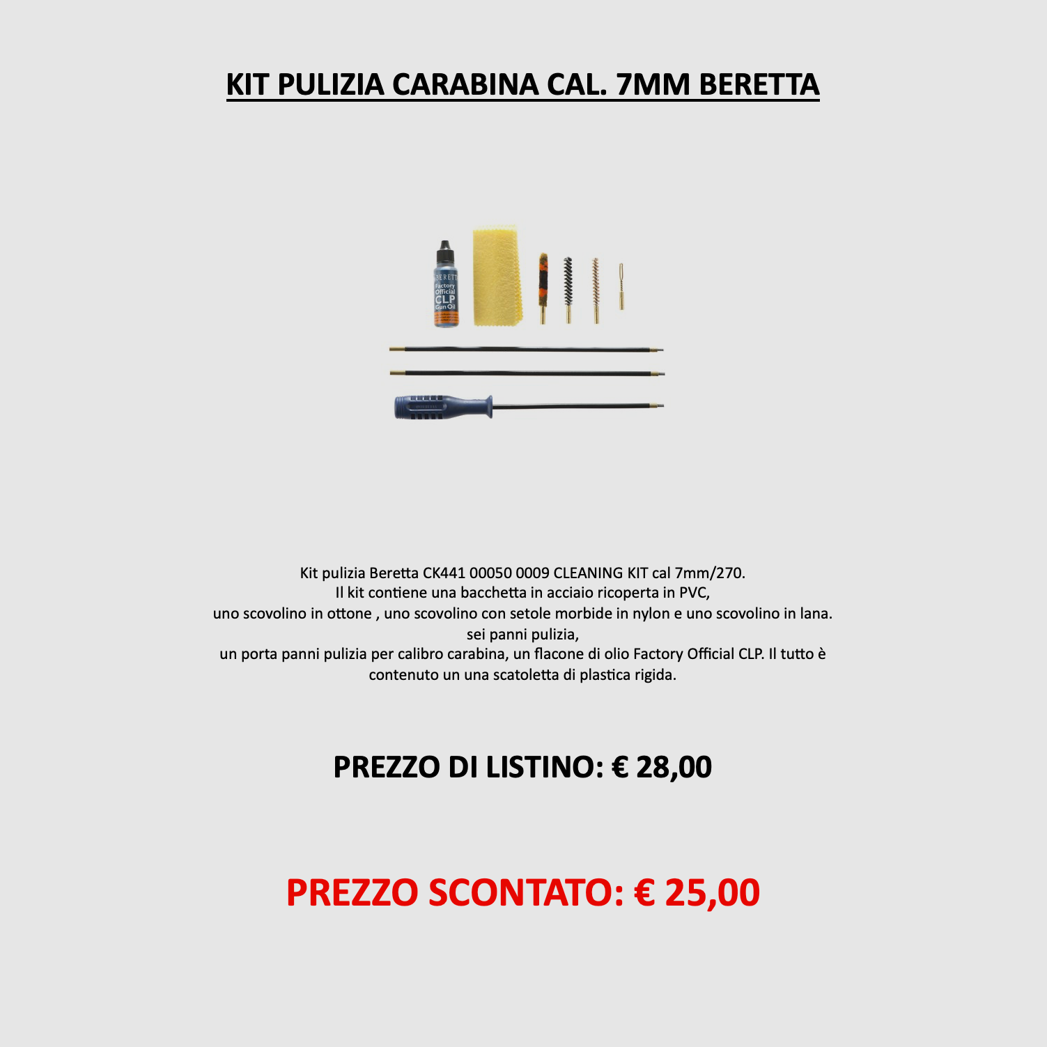 Beretta – Reinigingsset voor geweer kal. 7mm CK441, afbeelding 1 van 2