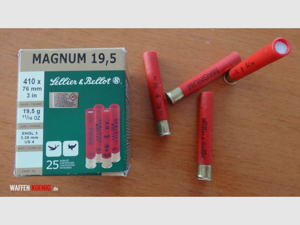 Sellier & Bellot Sellier & Bellot, Schrotpatronen Cal. 410/76 Magnum Schrotgröße 3,25 mm - 19,5g