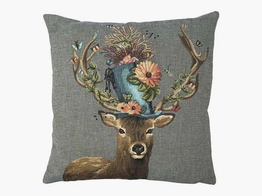 Mars & More Coussin en tapisserie Funky deer hoed 45x45cm