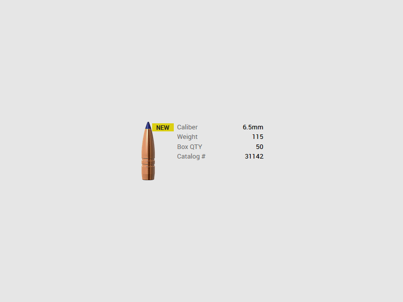 Barnes Geschoss 6,5mm/.264 115GR M/LE Tac-TX BT 50 Stück, Bild 1 von 2