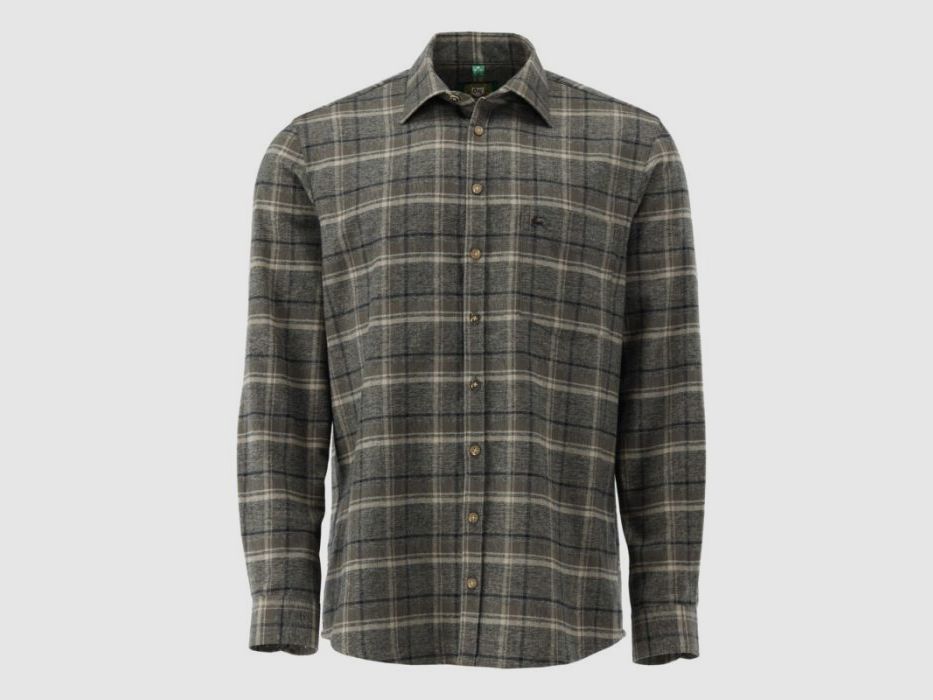 OS Trachten H-Flannel Shirt Shark Collar with Chest Pocket | Olive, image 1 of 2