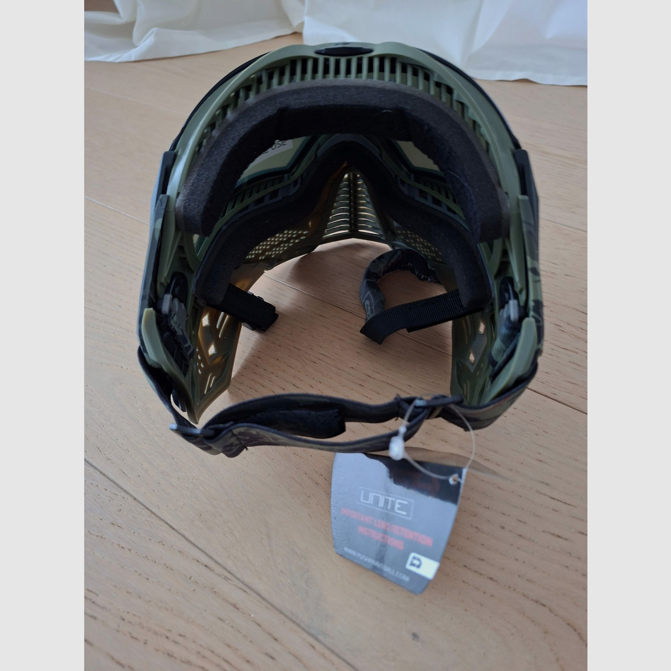 Máscara de Paintball Push Unite (Diseño Olive Camo) incluida con estuche nueva y sin usar