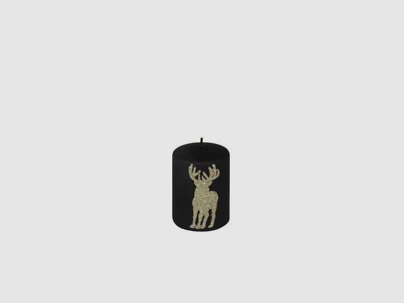 Kaheku Jona deer cylinder candle black-gold