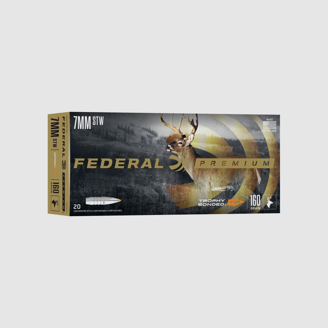 Federal Premium Trophy Bonded Tip 7mm STW 160GR 20 Patronen