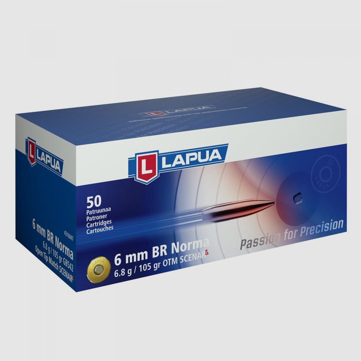Lapua 6mm BR Norma 100GR Scenar-L 50 Patronen