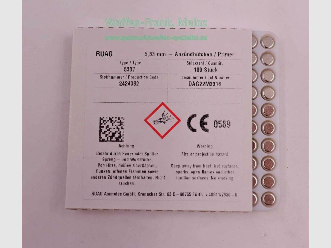 RWS (WZd.Fa.Rottweil) Duży Pistolet #5337 100 sztuk