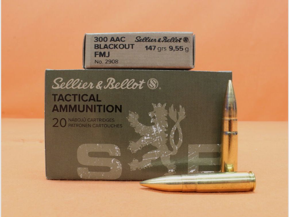 S&B/ Sellier & Bellot Patrone .300AAC Blackout S&B/ Sellier&Bellot 147grs FMJ (2908/2) VE 20 Patronen/ 9,55g Vollmantel