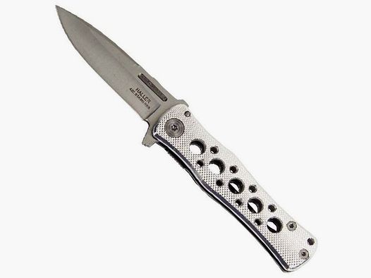 Mini Taschenmesser silber m. Löcher, 420rsf. Nagelgr.