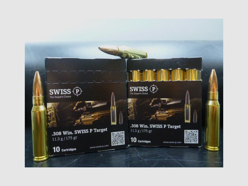Munition SWISS P Kal.308 Win TARGET BTHP 175gr /10, Bild 1 von 4