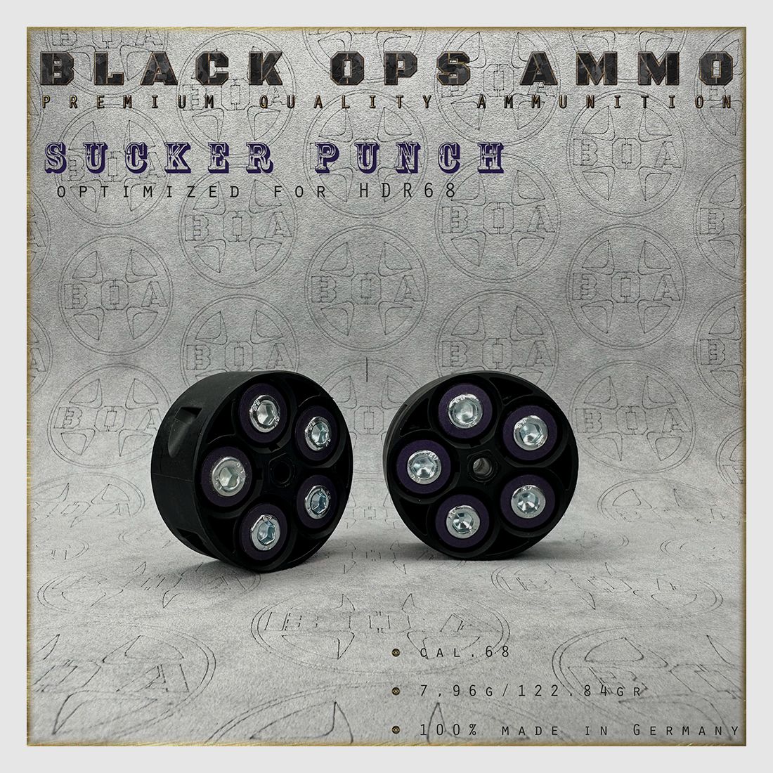 10x + 2 Sucker Punch BLACK OPS AMMO HDR 68 TR cal.68 ammunition T4E Umarex HDR68 TR68