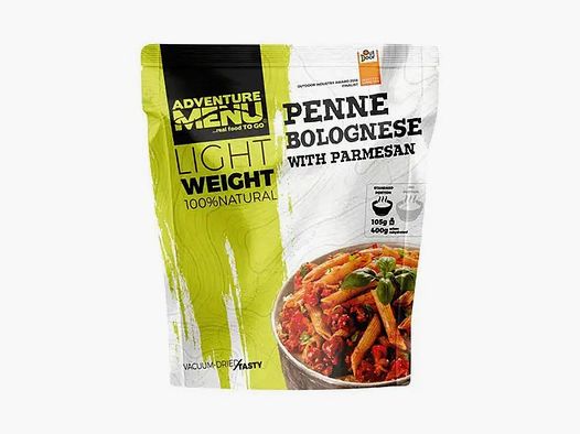 Adventure Menu Lichtgewicht Penne met Bolognesesaus en Parmezaanse kaas