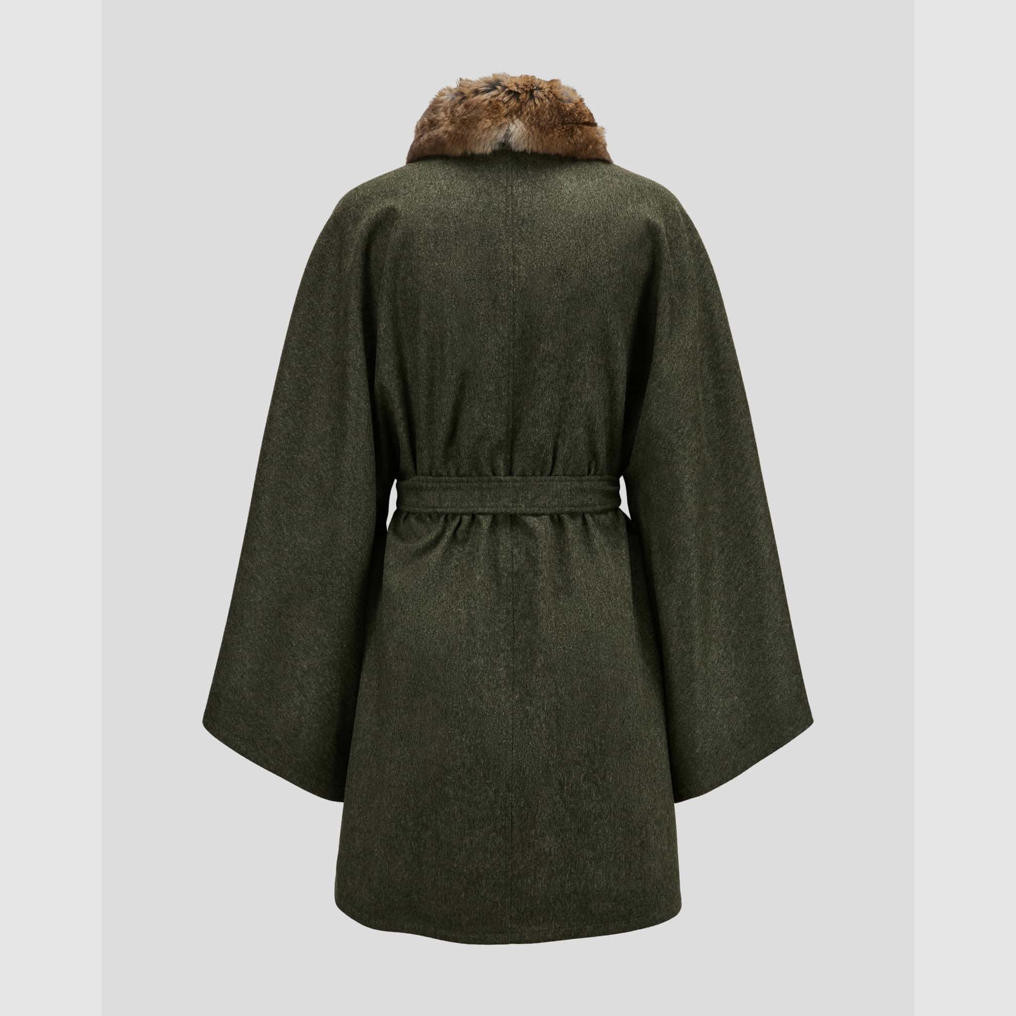 Habsburg Cape in Loden di Alpaca Kolbenturm con Coniglio di Velluto Verde, immagine 7 di 7