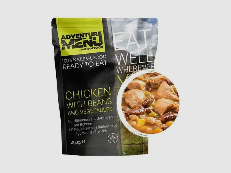 Adventure Menu Pollo a la jardinera con frijoles